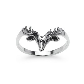 Deer Animal Band Ring - Sterling Silver Promise Nature Jewelry Size 5