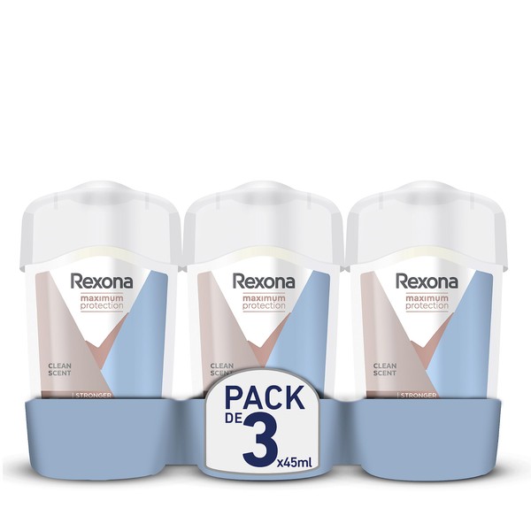 Rexona Déodorant Stick Anti-Transpirant Clean Scent propre 96H 45ml - Lot de 3