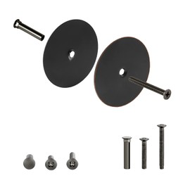 NAUBEA 1 Pack Door Hole Cover Plate Oil Rubbed Bronze Deadbolt Cover Plate 2 5/8" Diameter Round Door Knob Hole Filler Plate, 1" and 1.5" Screws, Reinforcer Locks and Doors for Home Security