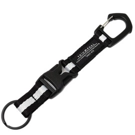 Liberta Men's Outdoor Key Chain, Carabiner, Buckle Included, Nylon, Keyring, 10 Colors Available, white 1 line