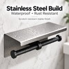 Double Roll Toilet Paper Holder with Shelf – Wall-Mounted Stainless