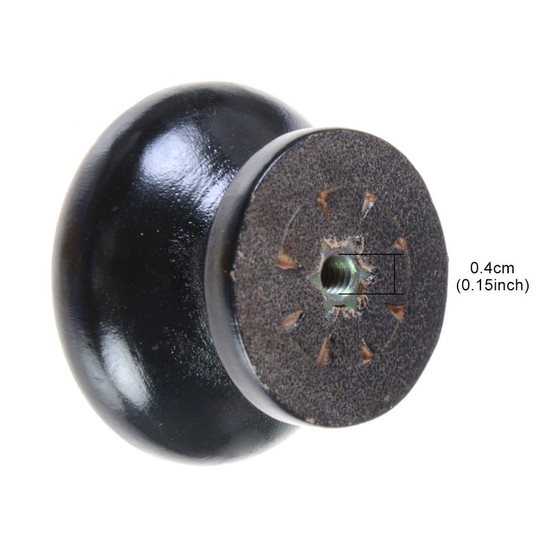 12pcs Black Wood Knobs, Mushroom Shape Cabinet Knobs Vintage Drawer