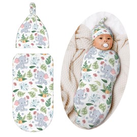 Jarverce Elephant Swaddle Blanket for Baby, Soft Swaddling Sack for Newborn, Elephant Stuff for Baby