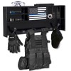 BUYYAH Wall Mounted Police Gear Rack, All Iron Frame with