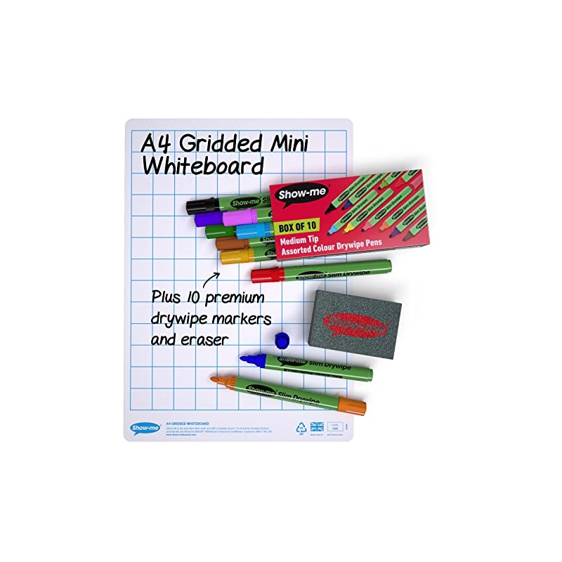 A4 Gridded Whiteboard Kit