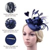 JUNRU Large Navy Feather Clip Fascinator Hat Ladies Day Races