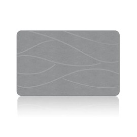 VEELOIM STONE BATH MAT DIATOMACEOUS SHOWER MAT NON-SLIP SUPER ABSORBENT - GRAY