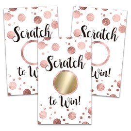 50 Blank Gift Certificate Scratch Off Cards, Clients or as Luxury Holiday Vouchers, DIY Coupon Cards for Birthday, Bridal Shower Activity, Raffle Ticket Drawing, Reveal to Win Event（Rose Gold ）