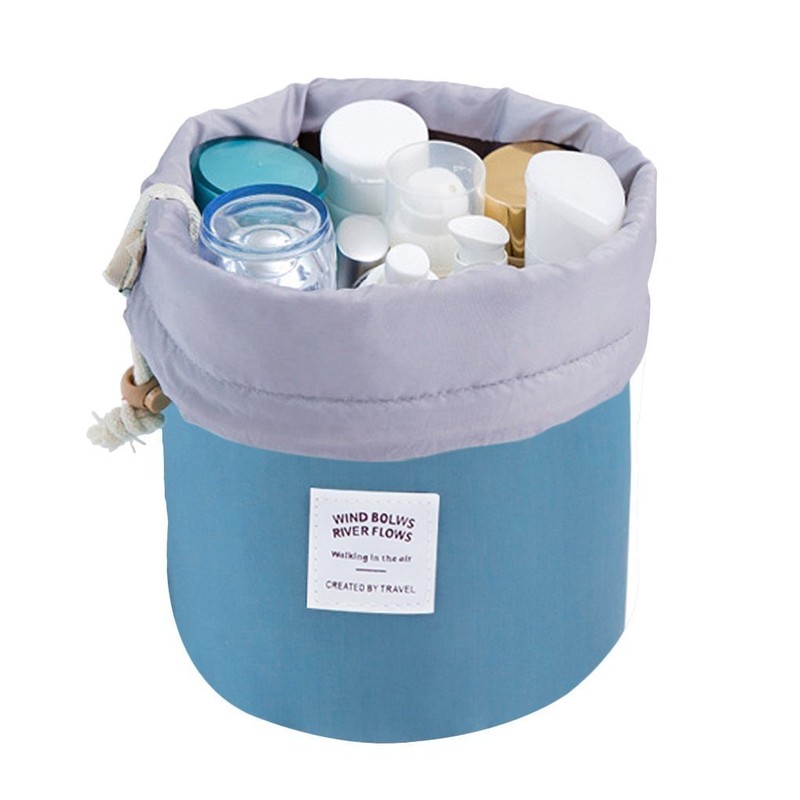 VGMAX Round Make-Up Pouches Round Bucket Style Cases Travel Cosmetic