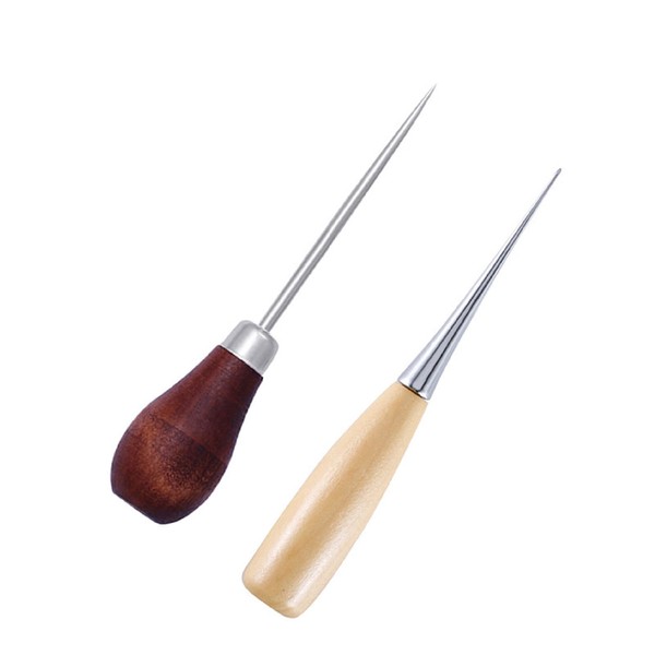 Jitnga Pack of 2 Awl with Wooden Handle Leather Craft