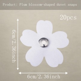 Gosknor 20pcs Duvet Snaps, Iron on Duvet Cover Holder Clips Plum Blossom Shaped Metal Snap Bed Sheet Quilt Corner Keeper Fasteners Accessories to Hold Inside Comforter in Place Prevent Shifting