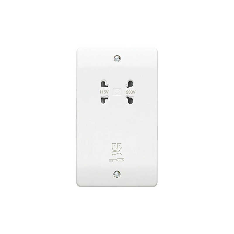 MK Logic Plus 2-Gang Dual Voltage Shaver Socket 115 /