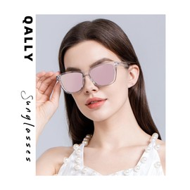 QALLY Sunglasses-women Polarized Sunglasses-womens: Trendy Sun Glasses polarized UV400 Protection Fashion Sunglasses