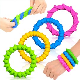 Fidegt Toys Sensory Bracelets, Pack of 4 Wristband, Fidget Decompression Toy, Sensory Fidget Anti-Stress Toy for Children, Boys, Girls, Stress Relief & Anxiety, Autism and ADHD