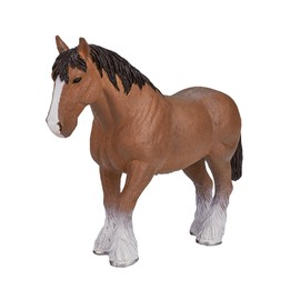 MOJO Brown Clydesdale Realistic Horse Toy Replica Hand Painted Figurine