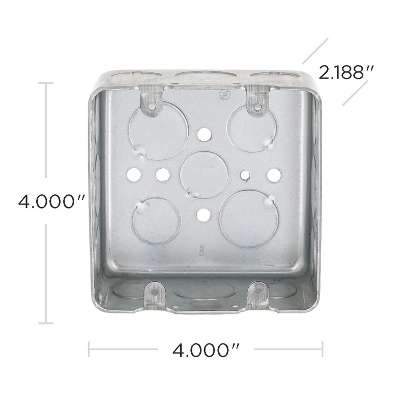 Hubbell-Raco 683 Two-Device Switch, 4-Inch. Square Box 2-1/8-Inch Deep, 1/2-Inch