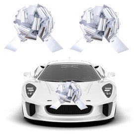 1Pcs Ribbon Pull Bows，16" Wide, Gift Bows, Christmas, Presents, Birthday, Baby Shower, Gift Basket, Decoration, Office, Classroom, Fundraiser, Wedding, Reception, Easter (Silver)