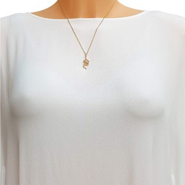 Kiara Jewellery Yellow Gold Plated 925 Sterling Silver Chinese New Year Snake Pendant On Matching 18" Italian Diamond Cut Chain.