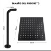 Regadera Cuadrada Tipo Lluvia Alta Presión Acero Inoxidable Negro Cromado