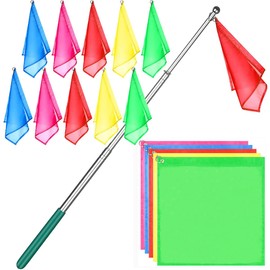 10Pcs Equestrian Training Flags Equestrian Training Equipment Equestrian Nylon Flags With Flagpole Training Flag Horsemanship Flag Horse Lunging Training Stick Animal Flag Training Stick