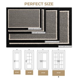 GRANNY SAYS SAYS Door Mat, 36" x 60" Welcome Mat Outdoor Rugs Non-Slip, Dirt Absorb Front Door Mat Outside Entrance, Low Profile Inside Floor Mat, Rugs for Entryway Indoor, Large Doormats, Black