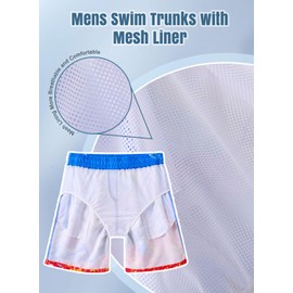 uideazone Mens Hawaiian Swim Trunks Palm Tree Holiday Swimwear Bathing Suit for Summer Beach