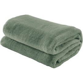 Erwin Müller Teddy Fleece Blanket, Cuddly Blanket, Fluffy Soft, Easy Care, Pistachio Size 130 x 170 cm