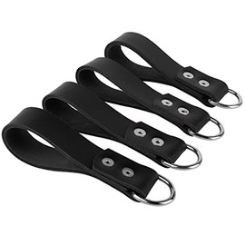 Heavy Duty Leather Tool Belt Accessories (Suspender Loop Attachment 4-Pack) (BLACK COLOR)