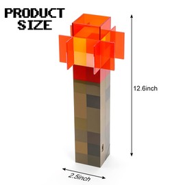 Arrasu Red Torch Lamp with Wall Mountable,11 Inch LED Night Light,USB Rechargeable Mounts to The or Handheld for Nightstand Lamp,for Costume Cosplay, Kid's Bedroom Living Room Gaming Room(Orange))