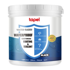 Tapel Liquid Rubber Waterproof Sealant - 3X Stronger - Black 35oz - Professional Grade Roof & Concrete Coating, Indoor/Outdoor Leak Repair, Crack Filler, Weather-Resistant Protection