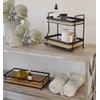 AQ Parker Rectangular Matte Black Tray with Bamboo Base Vanity