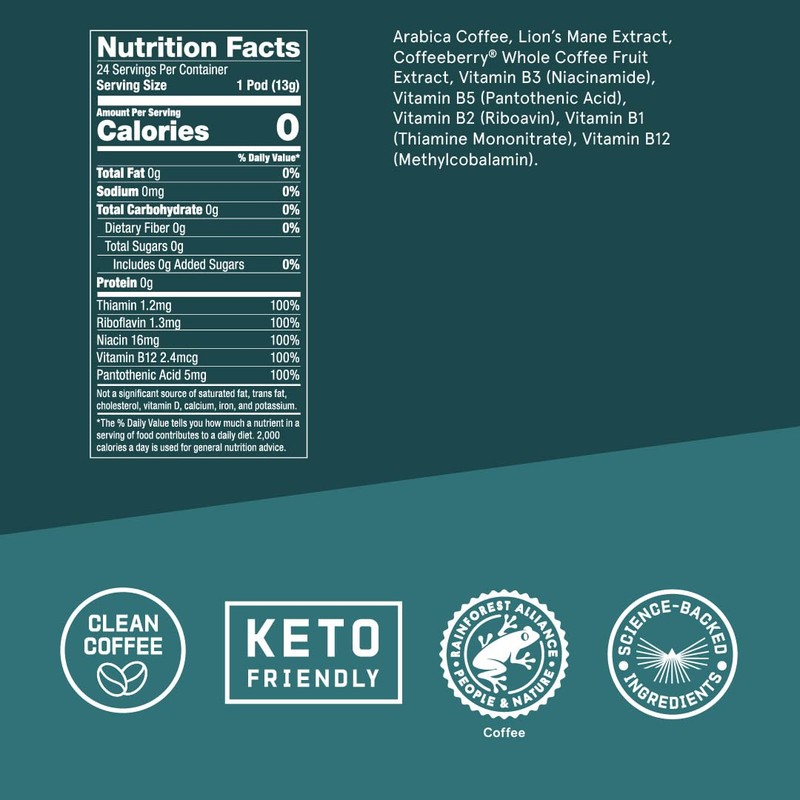 Bulletproof The High Achiever Pods, 24 count, Medium-Dark Roast Enhanced