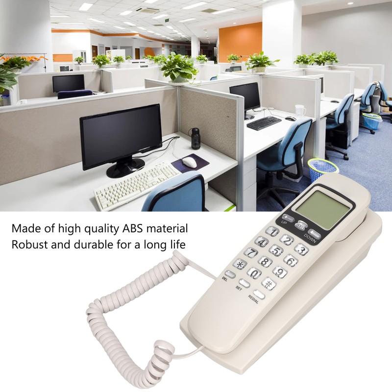 Wired Wall Phone Multifunctional Calendar LCD Display Caller ID Landline