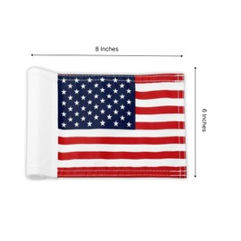 8x6 Inches Double Sided Golf Flag in 420D Nylon - Small Banner in American Pattern Printing with Tube Inserted - Mini Practice Putting Green Flags for Yard or Backyard - USA Flag for Indoor or Outdoor