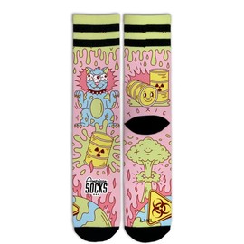 American Socks Radioactive Printed Mid Leg Socks, Moisture Protection, Designed for Action and Comfort | Mid High Height, Radioactive, L-XL Alto