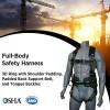 AFP Fall Protection Safety Harness Premium Black w/ Hi-Viz Lime