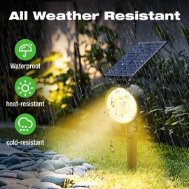 nipify 4 Pack Solar Spot Lights Outdoor Waterproof with 3 Modes, Solar Spotlight Light for Outside Yard Landscape Lighting Pathway Lights Wall,Warm White