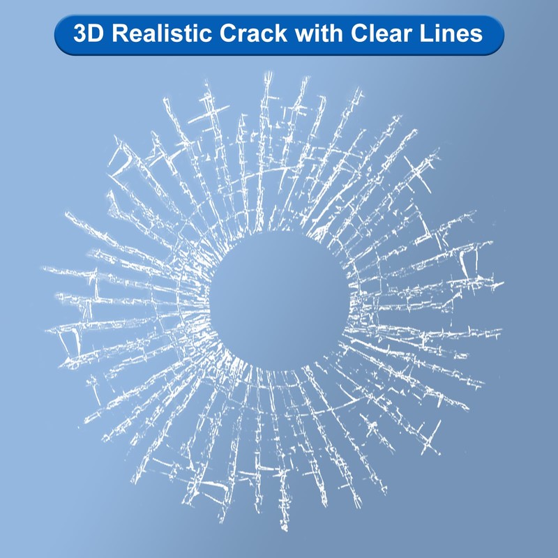 COGEEK 3D Prank Tricky Broken Glass Sticker Car Window Ball