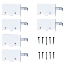 6 x Sossai® Dexo Cabinet Hangers | Hanger + Screws Set | Colour: White | Wall Bracket, Cupboard Holder, Cupboard Holder for Kitchen Wall Cabinets