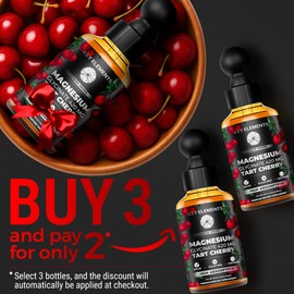 Liquid Magnesium Glycinate 420 Mg with Natural Tart Cherry Extract | Magnesium Glycinate Drops Supplement for Sleep, Mood & Mobility Support | Tart Cherry Extract