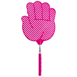 Set of 4 Telescopic Jumbo Hand Shaped Fly Swatters - Extends from 14" to 30" with Jumbo Sized 6.25" x 7.5" Head (Hand)
