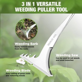 WORKPRO 12.5" Stainless Crack Weeder Crevice Weeding Tool  Weed Removal Scraper