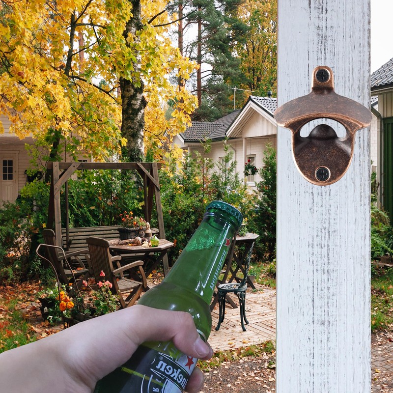 HAIICEN Rustic Magnetic Beer Bottle Opener Wall Mount Soda Cap