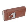 3 Finger Cigar Case Leather Cedarwood Lining Travel Portable Cigar
