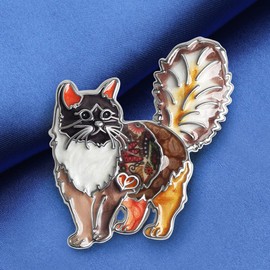 NEWEI Enamel Cat Brooch Pin Fashion Dog Jewellery for Women Girls Gifts Charms Accessories, enamel, No gemstone