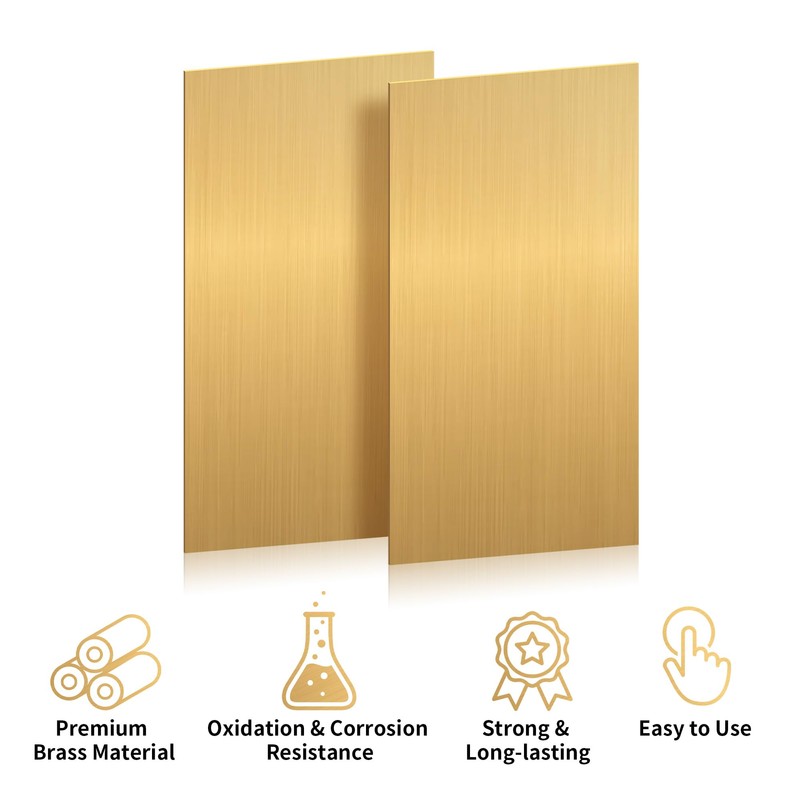 Axigundaone 2 Pcs Brass Sheet for Crafts, 14 Gauge(1.5 mm)