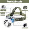Venlon Rechargeable Diving Headlamp, 4 Modes Headlight with Battery Level