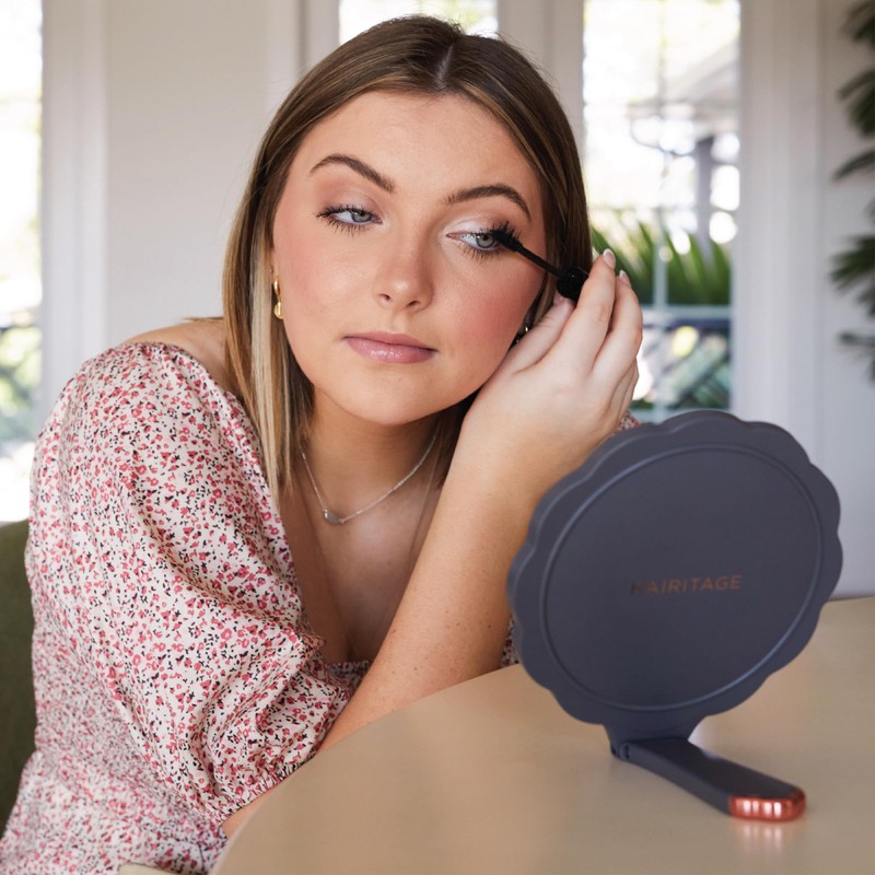 Strike A Pose Folding Hand Held Mirror with Adjustable Handle