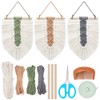PLIGREAT 3 Sets DIY Macrame Leaves Wall Hanging Kit Macrame