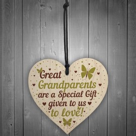 RED OCEAN Great Grandparent Gifts Nan Grandad Grandma Grandpa Christmas Birthday Keepsake Heart Plaque